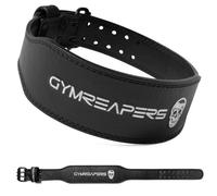 Gymreapers Ceinture d'haltérophilie en cuir pour musculation, accroupissement, soutien du bas du dos et douleurs dorsales - Cuir véritable, boucle réglable - Homme Femme