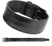 Gymreapers Ceinture d'haltérophilie en cuir véritable de 6 mm - Ceinture à double broche robuste de 10,2 cm de large - Support dorsal solide et stabilisant pour soulevé de terre, squats (noir, taille