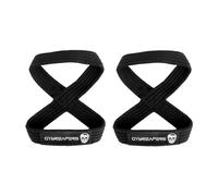 Gymreapers Figure 8 Sangles de levage solides pour soulevé de terre, dynamophilie, Strongman et Cross Training pour homme et femme (noir, taille L)