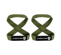 Gymreapers Figure 8 Sangles de levage solides pour soulevé de terre, dynamophilie, Strongman et Cross Training pour homme et femme (vert OD, taille M)