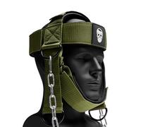 Gymreapers Harnais de cou, améliore la force du cou et réduit les douleurs cervicales - Entraîneur de cou avec chaîne en acier inoxydable robuste de 73,7 cm, sangle en néoprène réglable, harnais de