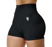 Gymreapers Infinity Short d'entraînement sans couture taille haute pour femme athlétique, gym, course à pied, pilates, yoga, sport, noir, Taille M