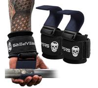 Gymreapers Paire de crochets d'haltérophilie robustes pour levage de terre, tractions, bols, gants de gym pour homme et femme (bleu marine)