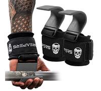 Gymreapers Paire de crochets d'haltérophilie robustes pour soulever de terre, tractions, bols, gants de gym pour homme et femme (gris)