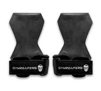 Gymreapers Paire de poignées d'haltérophilie pour haltérophilie lourde, soulevé de terre, rames, tractions, avec bandes de poignet rembourrées en néoprène et gants ou sangles en caoutchouc solide pour