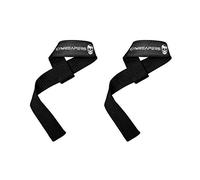 Gymreapers Poignets d'haltérophilie pour l'haltérophilie, Le Culturisme, l'haltérophilie, la Musculation, Les haltères - Néoprène rembourré avec Coton de 18" (Noir - sans Rembourrage)