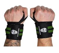 Gymreapers Poignets d'haltérophilie (qualité compétition) Poignets de qualité Professionnelle avec Boucle de Pouce - Entraînement Musculaire, Bodybuilding(Vert Militaire, 18")