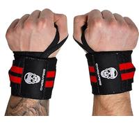 Gymreapers Poignets d'haltérophilie (qualité compétition) Poignets de qualité professionnelle de 18 pouces avec boucle pour le pouce - Meilleure enveloppe pour l'haltérophilie (Rouge,18")