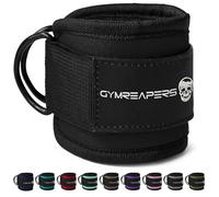 Gymreapers Sangles de cheville (unique) pour machine à câble, coups de pied arrière, entraînements du fessier, exercices du bas du corps - Sangle de jambe réglable avec rembourrage en néoprène (Noir