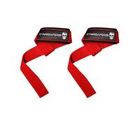 Gymreapers Sangles de poignet de levage pour l'haltérophilie, la musculation, la dynamophilie, la musculation, les soulevés de terre - Néoprène rembourré avec coton 18" (rouge)