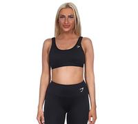 GYMSHARK Soutien-gorge de sport à col roulé pour femme, Noir , S
