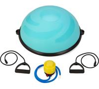 Gymtek® Coussin d'équilibre, Balance Pad - avec pompe à air et bandes de résistance - 58 cm de diamètre - Coussin d'équilibre pour fitness, entraînement du dos, home gym