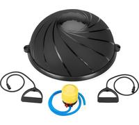 Gymtek® Coussin d'équilibre, Balance Pad - avec pompe à air et bandes de résistance - 58 cm de diamètre - Coussin d'équilibre pour fitness, entraînement du dos, home gym