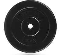 Gymtek Disque d'haltère 10 kg - Ø 29 mm - Disque de poids - Disque d'haltère - Disques de fitness - Disques en fonte - Poids pour haltères, haltères - Entraînement - Poids d'haltères - Noir