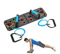 Gymtek Planche a pompe pliable et portable avec 2 extenseur pour entraînement Full Body, Planche Pompe musculation pectoraux triceps épaules, Push up Board, Machine Sport Maison, Fitness materiel