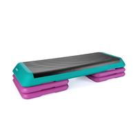 Gymtek Step d'aérobic - Le stepper idéal pour la maison, escalier, appareil de fitness avec 3 niveaux de réglage de la hauteur (plastique coloré)