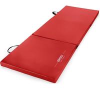 Gymtek Tapis Gymnastique Epais 180x60x5 cm, Grand Tapis de Sport pour Exercice Equipment Fitness, Matelas pliable avec Poignées, Materiel Sport Maison et Salle de Gym, Matelas Sol Gymnastique, Rouge