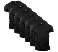 GYMTIER Lot de 3 t-shirts de gym pour homme - Haut d'entraînement de bodybuilding, Lot de 6, noir, 4XL