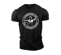 GYMTIER Mens T-Shirt de Musculation - Arnold Schwarzenegger Conquer - vêtements d'entraînement de Gym