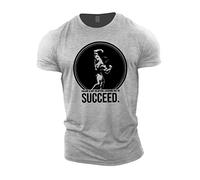 GYMTIER Mens T-Shirt de Musculation - Arnold Schwarzenegger Succeed - vêtements d'entraînement de Gym