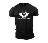 GYMTIER Mens T-Shirt de Musculation - Beast Within - vêtements d'entraînement de Gym