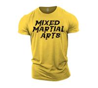GYMTIER MMA T-shirt de sport japonais pour homme Arts martiaux mixtes Bodybuilding Entraînement Levage Top Vêtements, jaune, XL