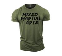 GYMTIER MMA T-shirt de sport japonais pour homme Arts martiaux mixtes Bodybuilding Entraînement Levage Top Vêtements, Vert, L