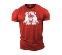 GYMTIER Train Like A Saiyan Anime T-shirt de gym pour homme Bodybuilding Entraînement Lifting Top Vêtements, Rouge, L
