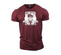 GYMTIER Train Like A Saiyan Anime T-shirt de gym pour homme, vêtement de musculation, d'entraînement, de levage, marron, L