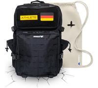 GymWallet Sac à dos d'entraînement de fitness pour homme 45 l - Étanche - Sac d'assaut tactique militaire Idéal pour la gym, l'extérieur, le crossfit et la randonnée, Noir , 45L