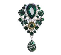 Gyn&Joy Grande broche en forme de goutte d'eau avec cristaux autrichiens, 5.11inch, Métal, Strass en cristal