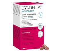 GYNDELTA® Microbiota | Confort urinaire et digestif de la femme | Canneberge Pacran®, Tamarin, Cynorrhodon & probiotiques | 90 gélules végétales | Cure 3 mois | Fabriqué en France