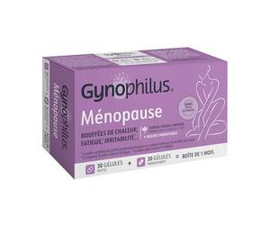 Gynophilus Ménopause - Sans hormones, sans soja - Bouffées de chaleur, fatigue, irritabilité - Probiotiques + Safran breveté + Pollen - 60 gélules (1 mois)