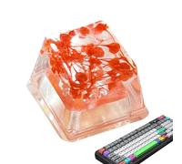 GypSophila SA Profil KeyCap - Shine translucide Via KeyCap, Remplacement | de bricolage R4 | Inclusion de fleurs éternelles faites à la main, accessoires de clavier mécanique à petites fleurs