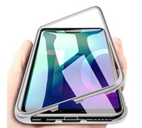 Gypsophilaa Coque pour Huawei P10 magnétique,Verre trempé Transparent Retour Étui Housse +avec Aimants Intégré Cadre métallique,Housse Ultra Slim Protection 360°Huawei P10