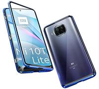 Gypsophilaa Coque pour Xiaomi Mi 10T Lite/Redmi Note 9 Pro 5G Adsorption Magnétique Tech Housse 360 Degrés Protection Étui Antichoc Cadre Aluminium Verre Trempé Aimant Fort Métal Flip Cover