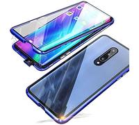 Gypsophilaa Étui de Protection Ultra-Mince pour OnePlus 7 Pro, étui en Verre trempé Double Face Transparent (Cadre de Pare-Chocs en métal magnétique) et Protecteur d'écran à 365 degrés