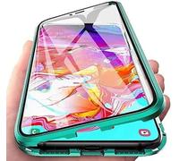 Gypsophilaa Handyhülle für Samsung Galaxy A17 5G Hülle Magnetisch Adsorption, Schutzhülle 360 Grad Komplett Schutz Hülle 2 in 1 Metall Bumper mit Doppelte Seiten Gehärtetes Glas Schutz Cover,grüner