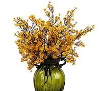 Gypsophiles Fleurs artificielles en soie Fleurs Artificielles d'haleine de bébé 12 Bundle Fall Stems Fake Plants Decor Wedding Party Decoration Bouquets DIY Home Garden(Yellow Orange 12pcs)