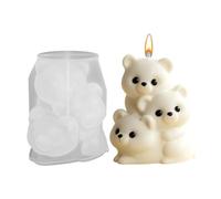 Gypsum Mould - Ideal Choice For Craft Lovers DIY Home | 3D Bear Silicone Mold Intricate Details | Apartment Farmhouse Holiday Party Candle Making Plaster Ornaments Resin Chocolate Cake Decoration