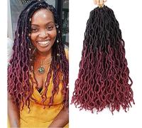 Gypsy Goddess Faux Locs Crochet Cheveux Bouclés Ondulés Twist Doux Pré-Bouclés Tresses Dreadlocks Extensions pour Femmes Noires(C3,18 in(5Pack))