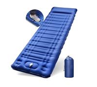 GYPWAN Matelas De Camping Autogonflant, Tapis De Camping Gonflable Ultraléger avec Oreiller pour Randonnée Voyages Courts Pêche Tente Plage Imperméable Et Compact avec Pompe À Pied Intégrée,Bleu