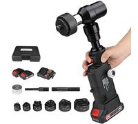 GYQSSD Poinçonneuse électrohydraulique pour Métaux, Machine De Poinçonnage De 80 KN avec 6 Matrices Et 2 Batteries, Outil De Poinçonnage pour Tôles Et Plaques Minces