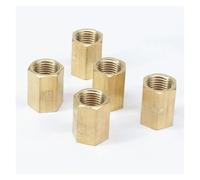 GYQYJPFZM 5pc 1/4" BSP Female Thread Brass Pipe Fittings Hex Nut Rod Connector Coupling Full Port
