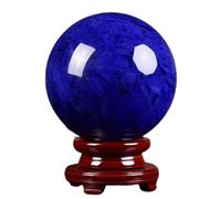 GYQYJPFZM Cristal Naturel Brut Crystal Rough Blue Asian Rare Quartz Magic Crystal Ball Decor Sphere with Stand,11cm