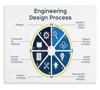 GYQYJPFZM Engineering Design Process Educational STEM Poster for Project Based Learning Classroom Makerspace Decor(Framed,08x12inch(20x30cm))