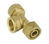 GYQYJPFZM Fit PEX-AL-PEX Tube I.D x O.D 20x25mm - 3/4" BSP Female Tee 3 Ways Brass Fitting