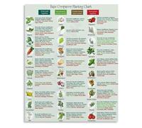 GYQYJPFZM Garden Companion Planting Metal Sign Basic Chart Reference Guide Retro Wall-Art for Indoor Outdoor Kitchen Farmhouse Decor 8 X 12 in
