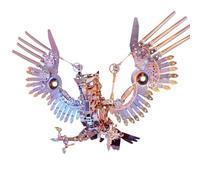 Gyrfalcon - Puzzle 3D en métal à faire soi-même, oiseau mécanique steampunk avec lumières LED, casse-tête 3D à monter soi-même, ornement créatif pour adultes (1 800 + pièces)