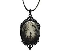 GYRMMUE Collier avec pendentif en forme de corbeau gothique noir en relief, chaîne punk corbeau, collier ras du cou pour Halloween gothique style sombre pour homme et femme, Zinc, Alliage.